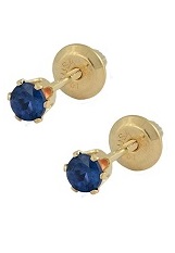 great teensy gold dark blue birthstone earrings for babies and kids